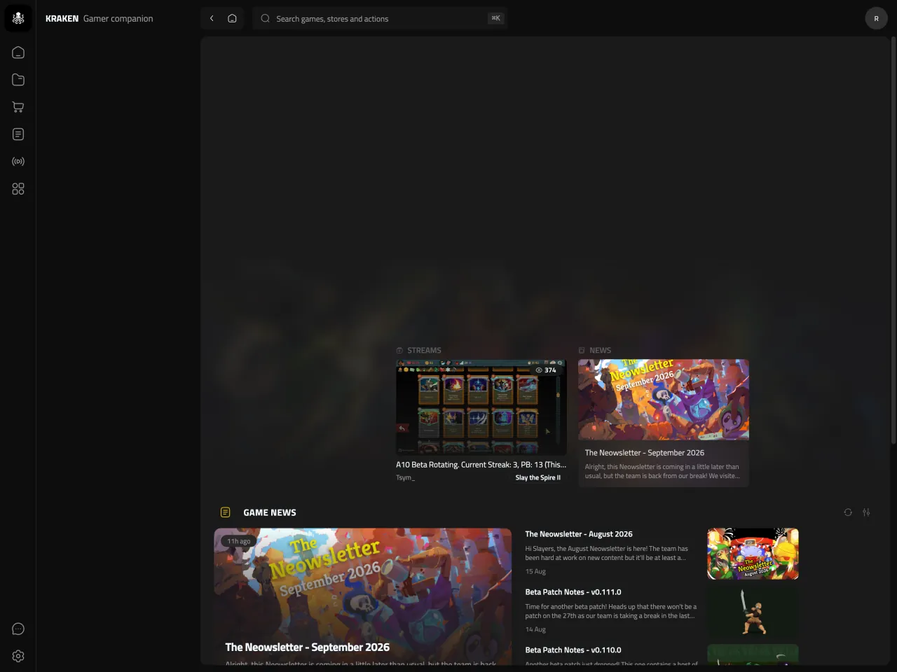 Kraken — your gaming companion for Chrome